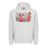 Dove Grey valentines day coffee cups (1) Premium Hoodie - OliviaCreatesArt