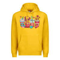 Lemon valentines day coffee cups (1) Premium Hoodie - OliviaCreatesArt