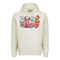Oatmeal Heather valentines day coffee cups (1) Premium Hoodie - OliviaCreatesArt