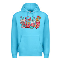 Ocean Blue valentines day coffee cups (1) Premium Hoodie - OliviaCreatesArt