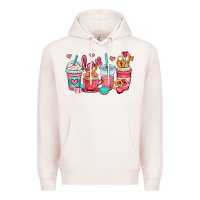 Pale Pink valentines day coffee cups (1) Premium Hoodie - OliviaCreatesArt