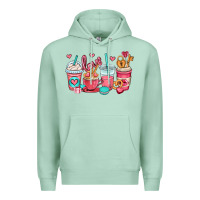 Seafoam valentines day coffee cups (1) Premium Hoodie - OliviaCreatesArt
