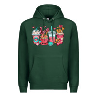 Sports Green valentines day coffee cups (1) Premium Hoodie - OliviaCreatesArt