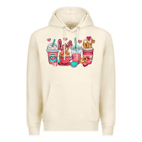 Tofu valentines day coffee cups (1) Premium Hoodie - OliviaCreatesArt