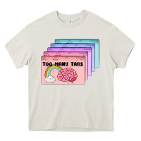 Cream too many tabs Heavy Core Tee - MaliasSmallBusiness