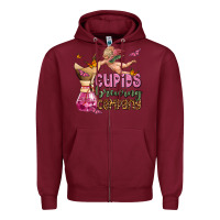 Burgundy cupids brewıng  company olivia Zipper Hoodie - OliviaCreatesArt