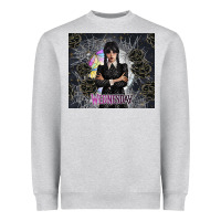 Heather Grey gothic girl with black rose Heavyweight Sweatshirt - TumblerDesignByShophia