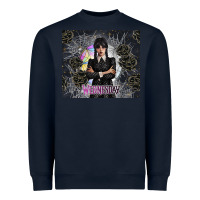 Navy gothic girl with black rose Heavyweight Sweatshirt - TumblerDesignByShophia