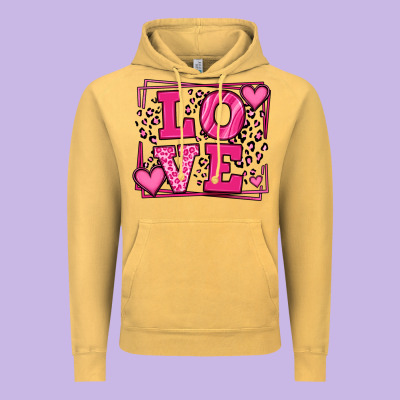 Love Leopard Frame Vintage Hoodie Designed By Lillyallendesigns