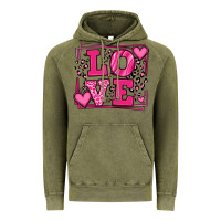 Vintage Olive Love leopard frame Vintage Hoodie - LillyAllenDesigns