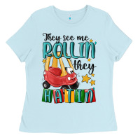 Baby Blue they see me rollin' they hatin' Ladies Tee - MaliasSmallBusiness