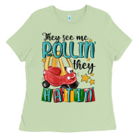 Matcha they see me rollin' they hatin' Ladies Tee - MaliasSmallBusiness