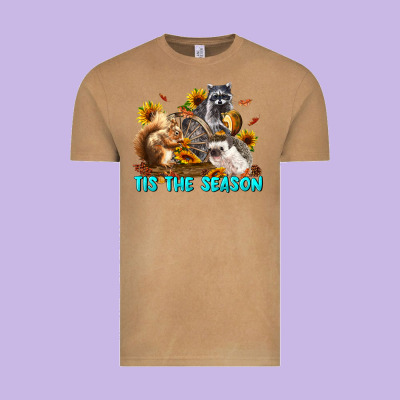 Fall Tis The Season Animals Vintage Tee Designed By Lillyallendesigns