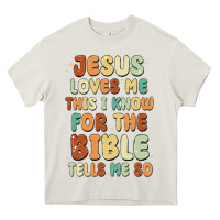 Cream jesus loves me this i know for the bible tells me Heavy Core Tee - MaliasSmallBusiness