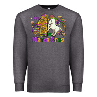 Charcoal Heather my first mardi gras unicorn Premium Sweatshirt - FaDigitalArtStudio