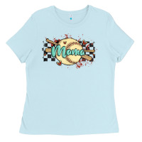 Baby Blue softball mama Ladies Tee - MaliasSmallBusiness