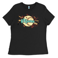 Black softball mama Ladies Tee - MaliasSmallBusiness