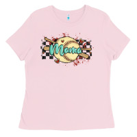 Bubblegum Pink softball mama Ladies Tee - MaliasSmallBusiness