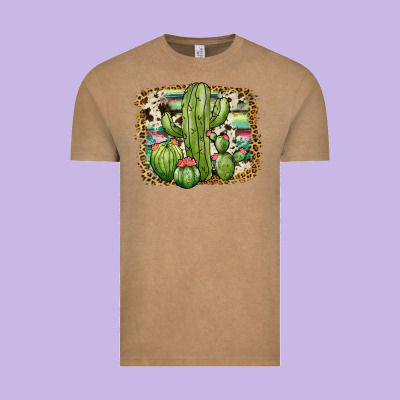 Serape Cowhide Cactus Vintage Tee Designed By Jahusdesignshop