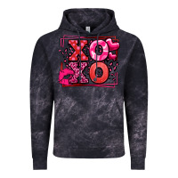 Cloud Black Xoxo Valentine's Day leopard frame Vintage Hoodie - LillyAllenDesigns