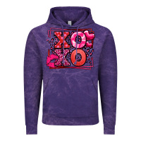 Cloud Purple Xoxo Valentine's Day leopard frame Vintage Hoodie - LillyAllenDesigns