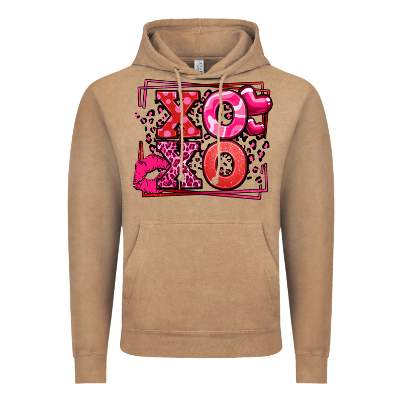 Xoxo Valentine's Day Leopard Frame Vintage Hoodie by LillyAllenDesigns | Teevron