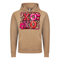 Vintage Coffee Xoxo Valentine's Day leopard frame Vintage Hoodie - LillyAllenDesigns