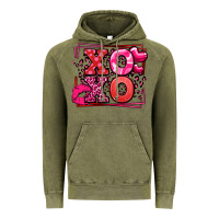 Vintage Olive Xoxo Valentine's Day leopard frame Vintage Hoodie - LillyAllenDesigns