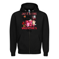 Black just a girl who loves valentine's day Zipper Hoodie - OliviaCreatesArt