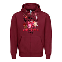 Burgundy just a girl who loves valentine's day Zipper Hoodie - OliviaCreatesArt