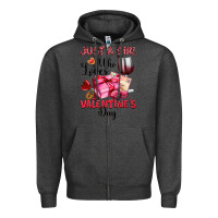 Charcoal Heather just a girl who loves valentine's day Zipper Hoodie - OliviaCreatesArt