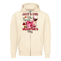 Sandshell just a girl who loves valentine's day Zipper Hoodie - OliviaCreatesArt