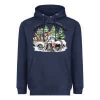 Navy merry christmas gnomies Heavyweight Hoodie - FaDigitalArtStudio