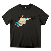 Asphalt western turquoise gun hand Heavy Core Tee - MaliasSmallBusiness
