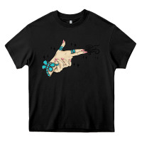 Black western turquoise gun hand Heavy Core Tee - MaliasSmallBusiness