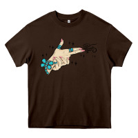 Chocolate Brown western turquoise gun hand Heavy Core Tee - MaliasSmallBusiness