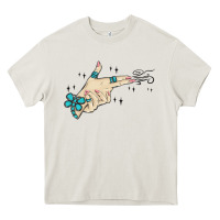 Cream western turquoise gun hand Heavy Core Tee - MaliasSmallBusiness
