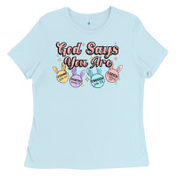 Baby Blue god says you are easter Ladies Tee - MaliasSmallBusiness
