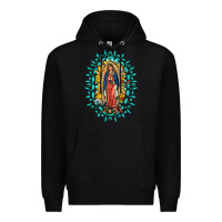 Black Our Lady Of Guadalupe Gemstone Sunflowers Premium Hoodie - FaDigitalArtStudio