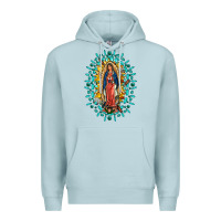 Blue Mist Our Lady Of Guadalupe Gemstone Sunflowers Premium Hoodie - FaDigitalArtStudio