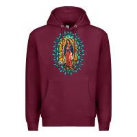 Burgundy Our Lady Of Guadalupe Gemstone Sunflowers Premium Hoodie - FaDigitalArtStudio