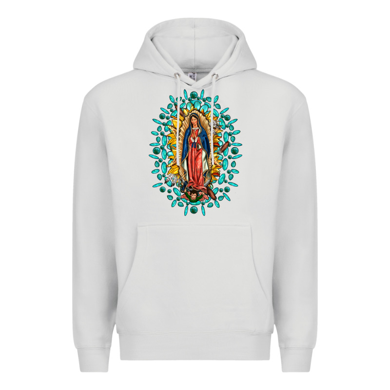 Our Lady Of Guadalupe Gemstone Sunflowers Premium Hoodie by FaDigitalArtStudio | Teevron