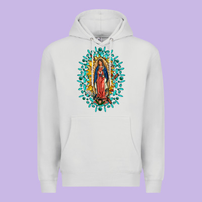 Our Lady Of Guadalupe Gemstone Sunflowers Premium Hoodie Designed By Fadigitalartstudio