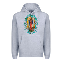 Heather Grey Our Lady Of Guadalupe Gemstone Sunflowers Premium Hoodie - FaDigitalArtStudio