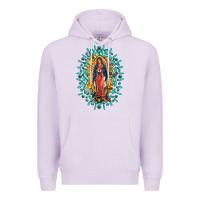 Lilac Our Lady Of Guadalupe Gemstone Sunflowers Premium Hoodie - FaDigitalArtStudio