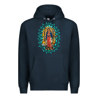 Navy Our Lady Of Guadalupe Gemstone Sunflowers Premium Hoodie - FaDigitalArtStudio