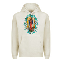 Oatmeal Heather Our Lady Of Guadalupe Gemstone Sunflowers Premium Hoodie - FaDigitalArtStudio