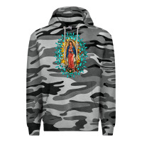 Slate Camo Our Lady Of Guadalupe Gemstone Sunflowers Premium Hoodie - FaDigitalArtStudio