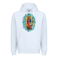 White Our Lady Of Guadalupe Gemstone Sunflowers Premium Hoodie - FaDigitalArtStudio