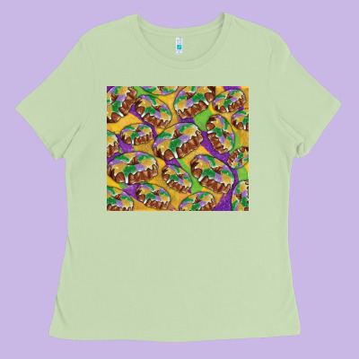 Mardi Gras King Cake Ladies Tee Designed By Ranaportraitstore
